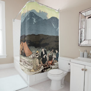 Camping Southern Japan Alps Yoshida Hiroshi 1928 Shower Curtain