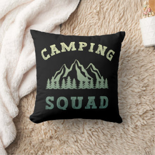Camping Squad Camping Trip Mountains Outdoors Cushion