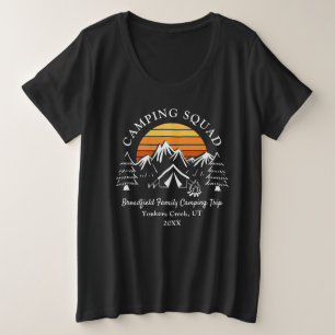 Camping Squad Family Vacation Matching Mum Plus Size T-Shirt