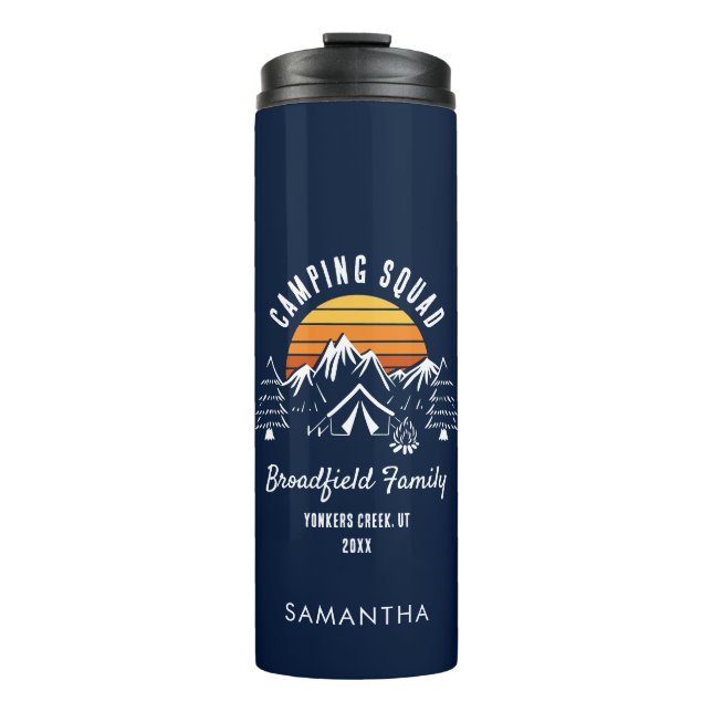 Camping Squad Matching Family Vacation Custom Swag Thermal Tumbler (Front)