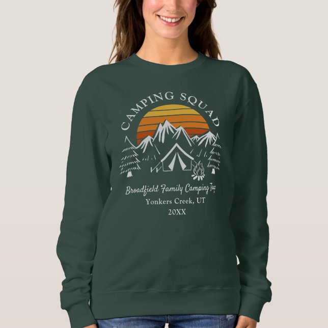 Camping Squad Retro Family Matching Mum Camp Sweatshirt (Front)