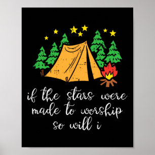Camping Stars Made To Worship Christian Camper Men Poster