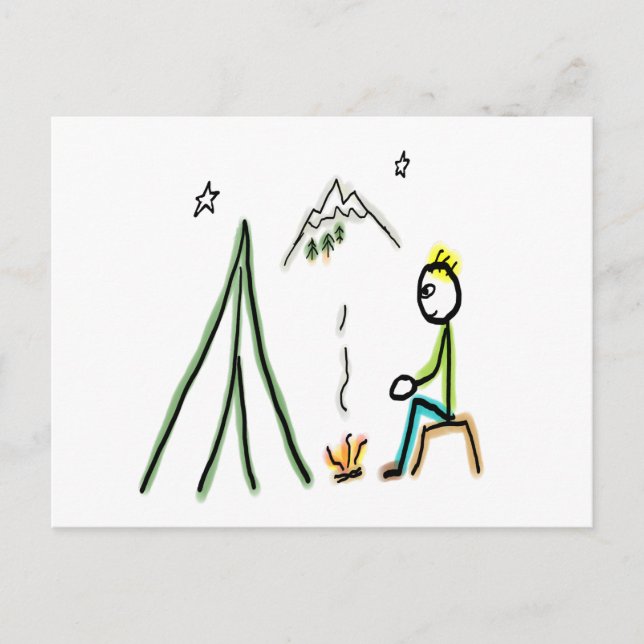 Camping Stickman Postcard (Front)