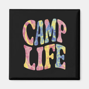 Camping Summer Girls Camp Life Tie-Die Retro  Magnet