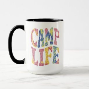 Camping Summer Girls Camp Life Tie-Die Retro Mug