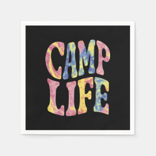 Camping Summer Girls Camp Life Tie-Die Retro  Napkin