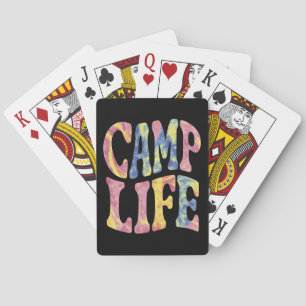 Camping Summer Girls Camp Life Tie-Die Retro Playing Cards