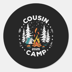 Camping Summer Vacation Crew Cousin Camp 2025  Classic Round Sticker