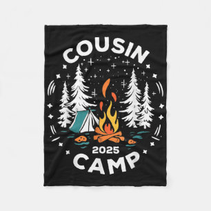Camping Summer Vacation Crew Cousin Camp 2025 Fleece Blanket