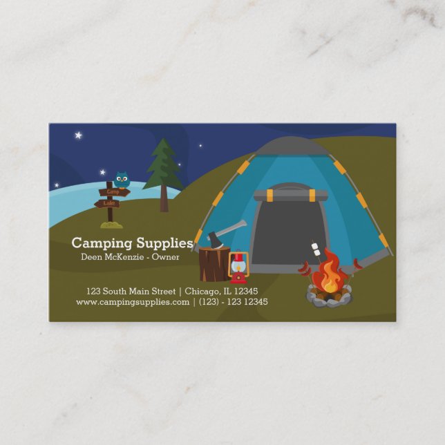 Camping supply store business card (Front)