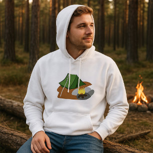 Camping Tent and Campfire Outdoor Adventure  Hoodie