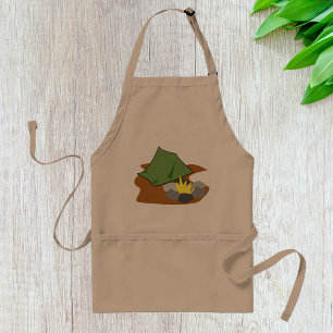 Camping Tent and Campfire Outdoor Adventure  Standard Apron
