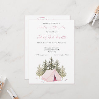 Camping Tent Bachelorette Party Invitation
