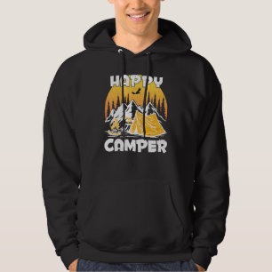 Camping Tent Happy Camper Outdoor Activity Vintage Hoodie