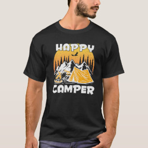 Camping Tent Happy Camper Outdoor Activity Vintage T-Shirt