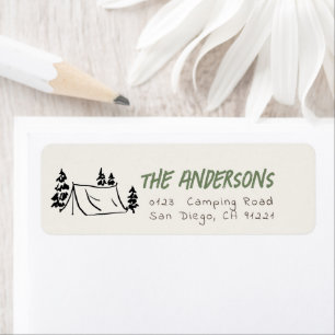 Camping Tent & Trees Return Address