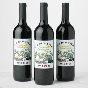 Camping Theme Custom Wine Labels