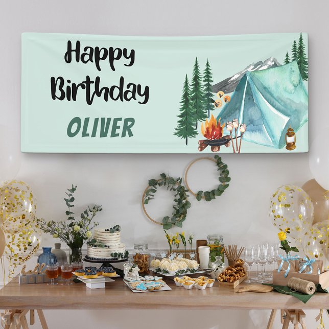Camping theme Happy Birthday Banner (Creator Uploaded)