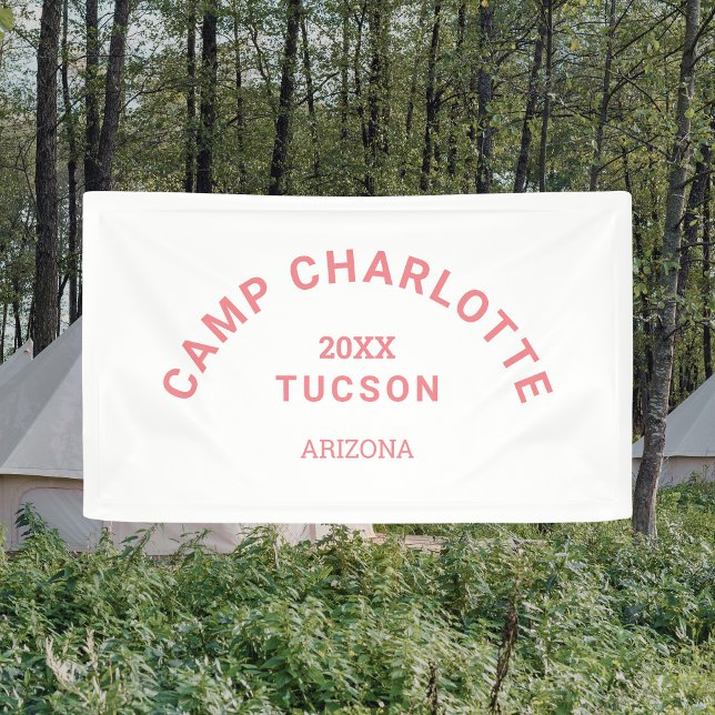 Camping Theme Pink Camp Crest Bachelorette Banner (Creator Uploaded)