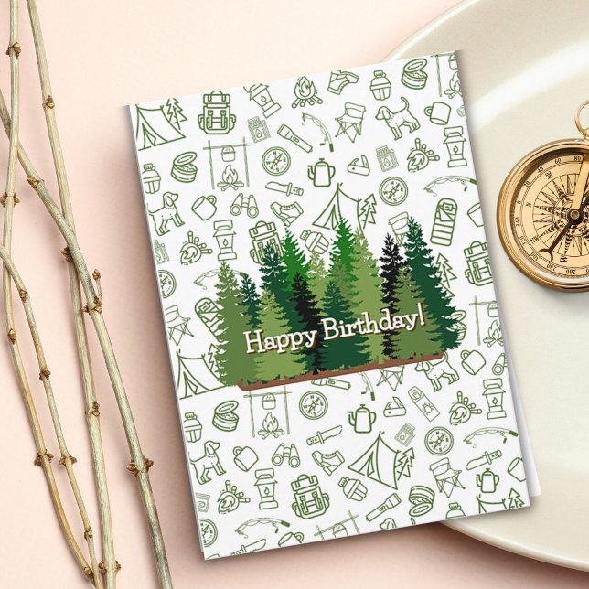 Camping-Themed and Nature Lover's Birthday Card (Creator Uploaded)