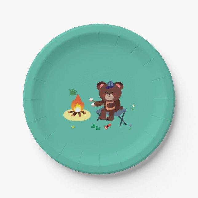 Camping Themed Birthday Plates (Front)