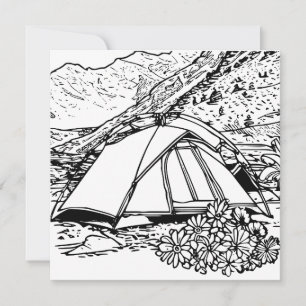 Camping Themed Colouring Card