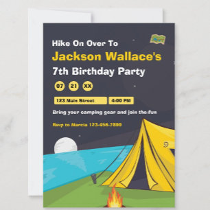 Camping Themed Outdoor Adventure Birthday Invitation
