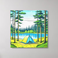 Camping Themed Tent in the Woods