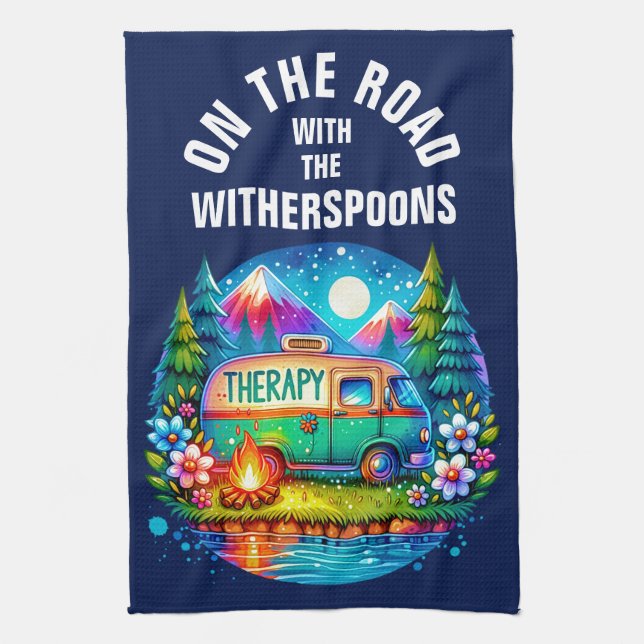 Camping Therapy  Tea Towel (Vertical)