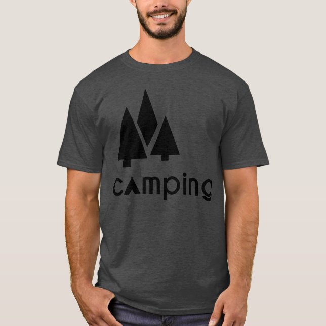 camping trees family T-Shirt (Front)