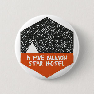 Camping under the stars 6 cm round badge