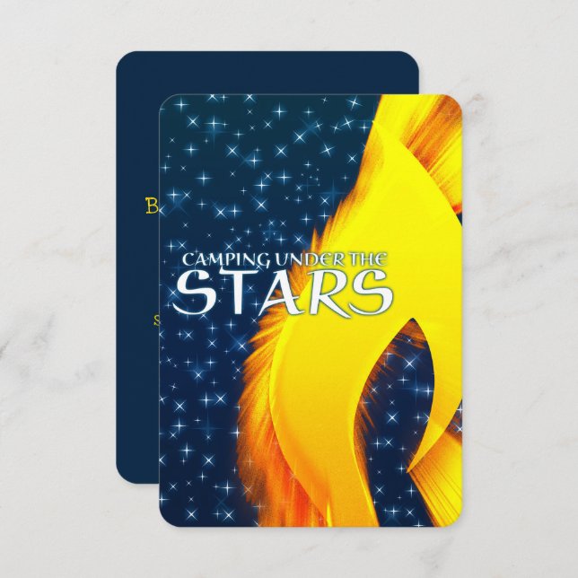 Camping Under the Stars Starshine and Campfire Invitation (Front/Back)