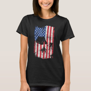 Camping USA American flag 4th Of July Outdoor Camp T-Shirt