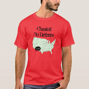 Camping USA Map RVing Chasing 70 Degrees T-Shirt