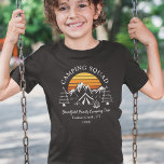 Camping Vacation Custom Family Matching Son Camp T-Shirt<br><div class="desc">Going on a family camping vacation? Customise these camping retro camp shirts for the whole family by adding your family name or custom text, and year of the adventure. I hope it’s not just about the cool design that caught your eye but the fact you’ll never find it in a...</div>