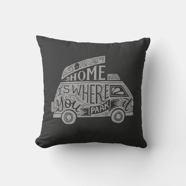 Camping Van Life Fun Inspirational Quote  Cushion (Front)