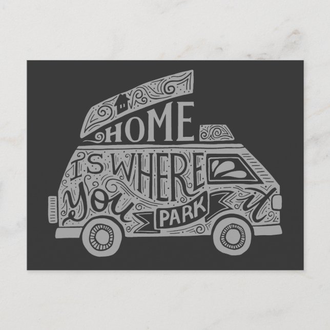 Camping Van Life Fun Inspirational Quote  Postcard (Front)