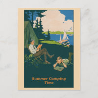 Camping Vintage Summer Travel Poster