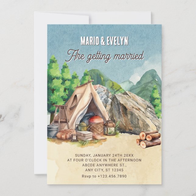 Camping wedding invitation (Front)