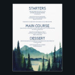 Camping Wedding Menu Cards<br><div class="desc">Who doesn't have fond memories of the warm days and nights spent among pine trees, and around the campfire? Campgrounds hearken to a simpler time, making us sentimental in the process. With delicious hot cocoa, cosy woven blankets and whimsical tents, what’s not to love? Add your custom wording to this...</div>