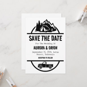 camping wedding save the date cards