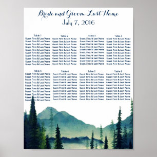 Camping Wedding Table Seating Poster