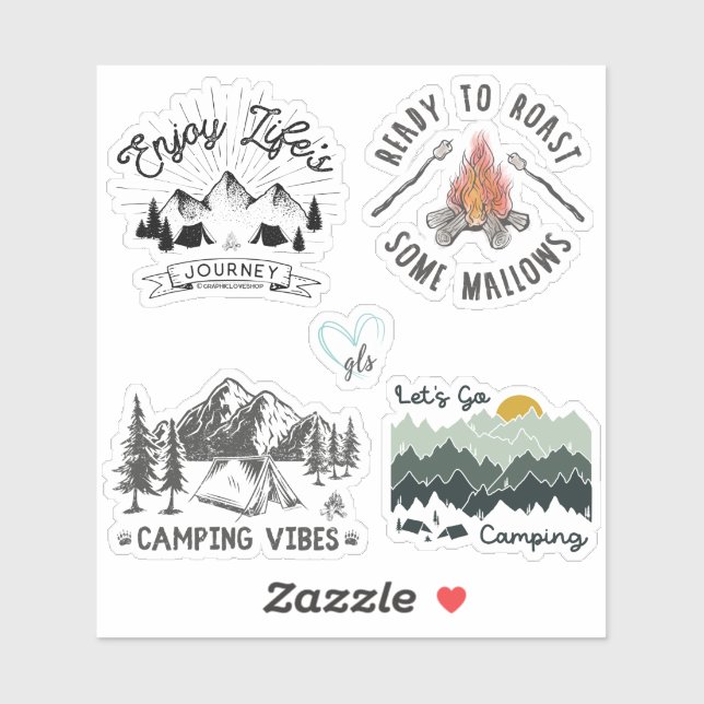 Camping Wilderness Sticker Pack GraphicLoveShop (Sheet)