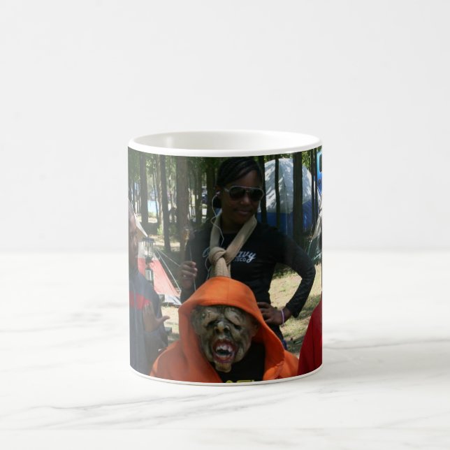 Camping with a visitor coffee mug (Center)