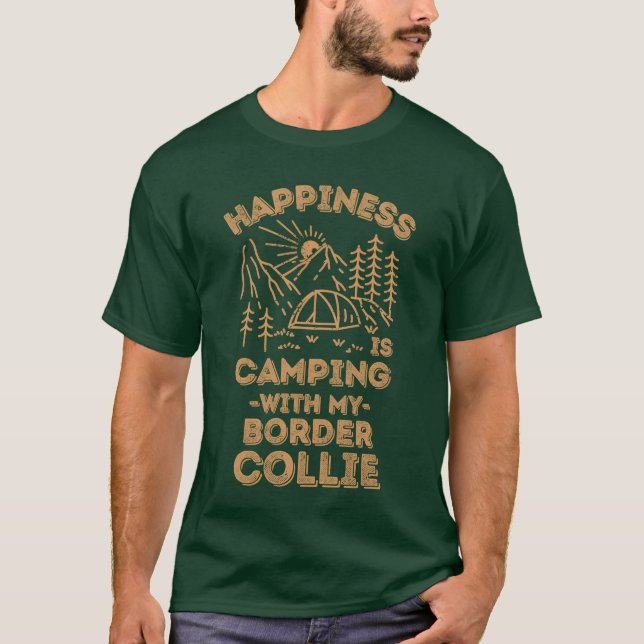 Camping with bordercollie gift T-Shirt (Front)