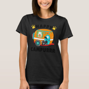 Camping With Cats Kitty Fisherman Camper T-Shirt