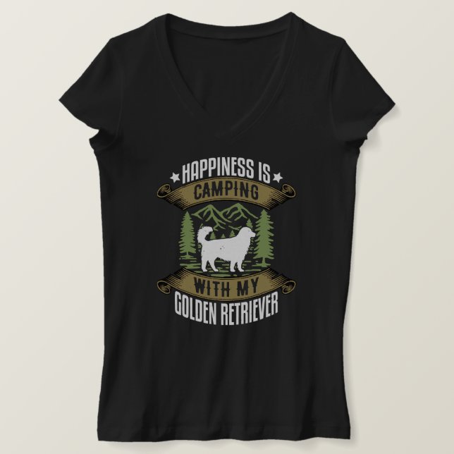 Camping With Golden Retriever Camp Camping And Dog T-Shirt (Design Front)