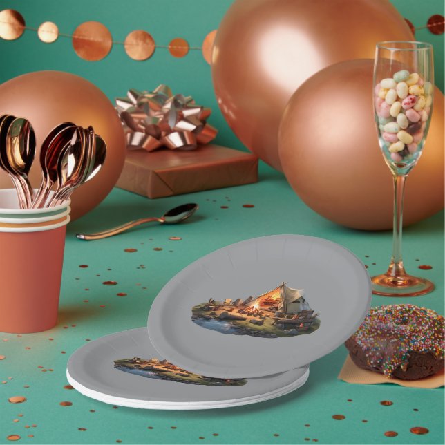 Camping With Loved Ones Paper Plate (Multi)