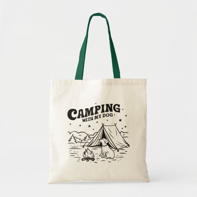 Camping with My Dog – Eco Tote Bag for Adventures (Front)