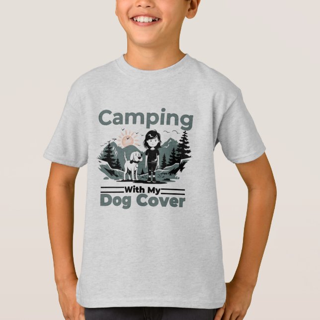 Camping with My Dog Kid's T-Shirt (Front)